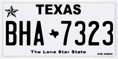 TX license plate BHA7323