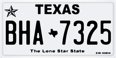 TX license plate BHA7325