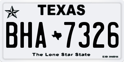TX license plate BHA7326