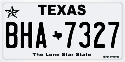 TX license plate BHA7327