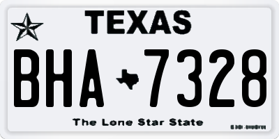 TX license plate BHA7328