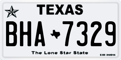 TX license plate BHA7329