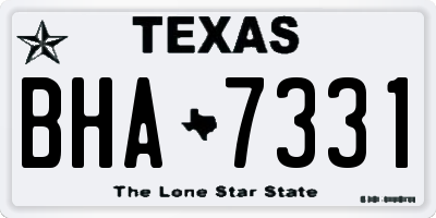 TX license plate BHA7331