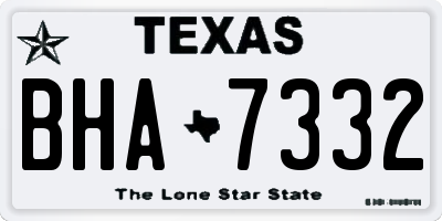 TX license plate BHA7332