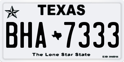 TX license plate BHA7333