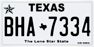 TX license plate BHA7334
