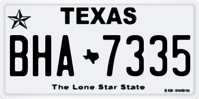 TX license plate BHA7335