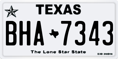TX license plate BHA7343