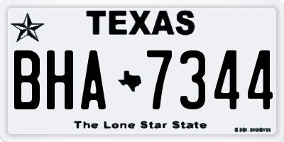 TX license plate BHA7344