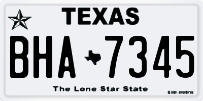 TX license plate BHA7345