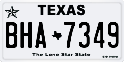 TX license plate BHA7349