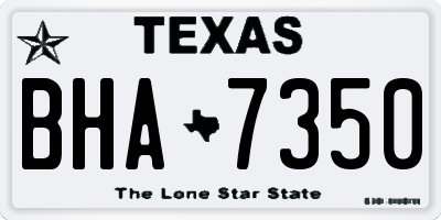 TX license plate BHA7350