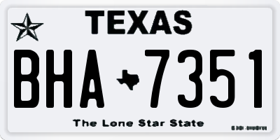 TX license plate BHA7351
