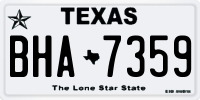 TX license plate BHA7359