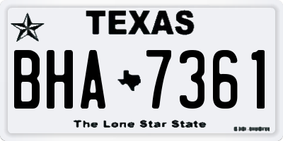 TX license plate BHA7361