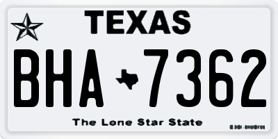 TX license plate BHA7362