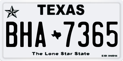 TX license plate BHA7365