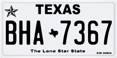 TX license plate BHA7367