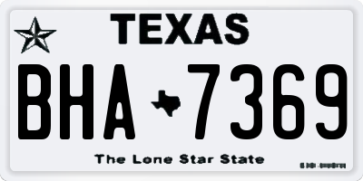 TX license plate BHA7369
