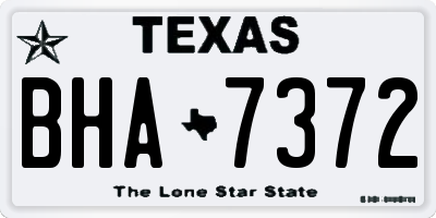 TX license plate BHA7372