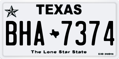 TX license plate BHA7374