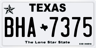 TX license plate BHA7375