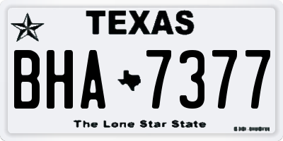 TX license plate BHA7377