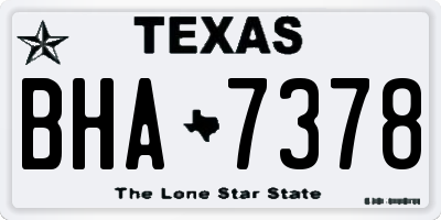 TX license plate BHA7378