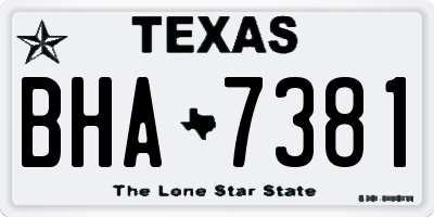 TX license plate BHA7381