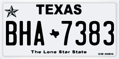 TX license plate BHA7383