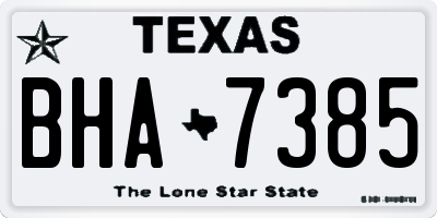 TX license plate BHA7385