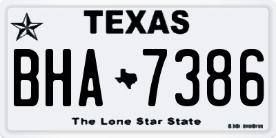 TX license plate BHA7386