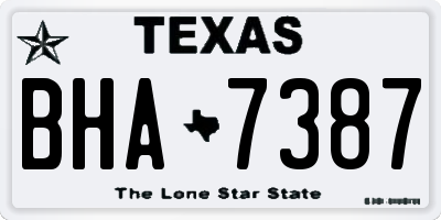 TX license plate BHA7387