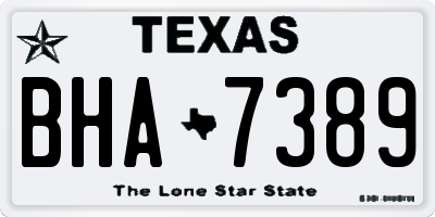 TX license plate BHA7389