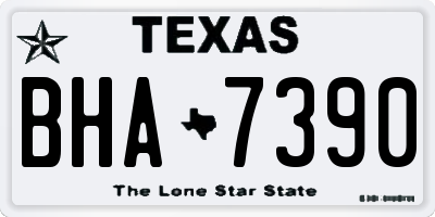TX license plate BHA7390