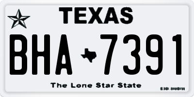TX license plate BHA7391