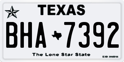 TX license plate BHA7392