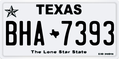 TX license plate BHA7393