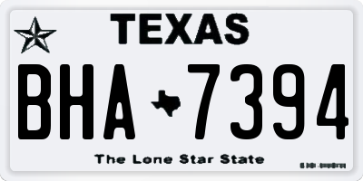 TX license plate BHA7394