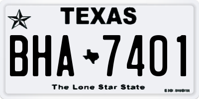 TX license plate BHA7401