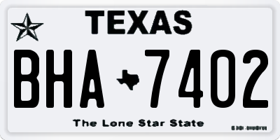TX license plate BHA7402