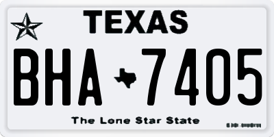 TX license plate BHA7405