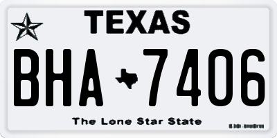 TX license plate BHA7406