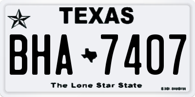 TX license plate BHA7407