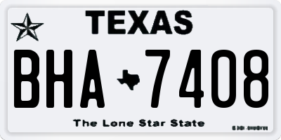 TX license plate BHA7408