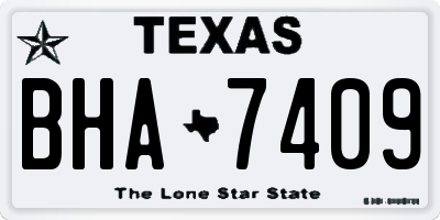 TX license plate BHA7409