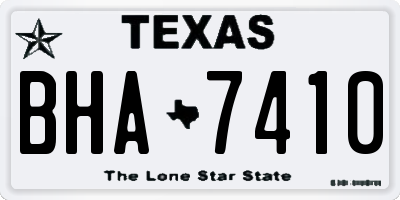 TX license plate BHA7410