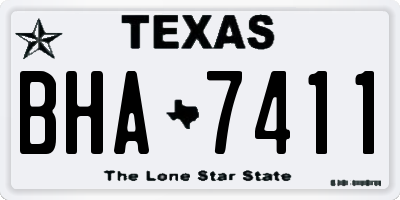TX license plate BHA7411
