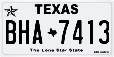 TX license plate BHA7413