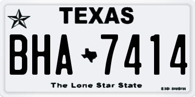 TX license plate BHA7414